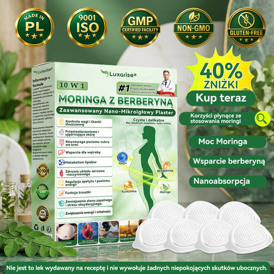 Luxarise® Moringa + Berberyna  Plaster transdermalny • Efekty zauważalne przy regularnym stosowaniu